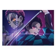 پوستر طرح انیمه شیطان کش Demon Slayer Anime Akaza x Tanjiro مدل NV0531 | 11*19 سانتی متر | گارانتی اصالت و سلامت فیزیکی کالا