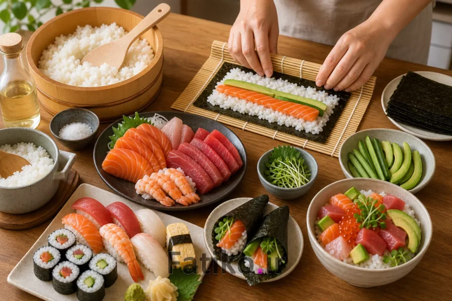 سوشی خانگی ژاپنی؛ راهنمای کامل برای مبتدی‌ها