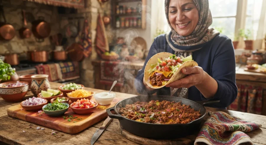 طرز تهیه تاکو مکزیکی با گوشت چرخ‌کرده؛ دستور پخت اصیل، آب‌دار و رستورانی